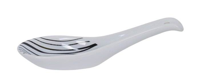 Aziatische Lepel - Tokyo Design Studio - Nippon Black - Zwart-Witte Lijnen - 13.8 x 4.8cm