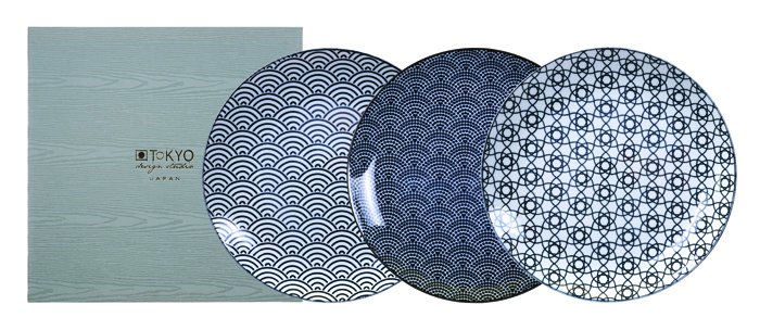 Zwart-witte bordenset - Nippon Black - Tokyo Design Studio - 3-delig - 25.7cm