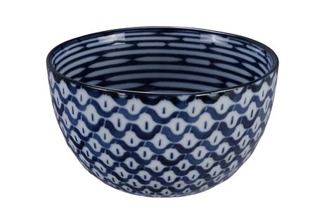 Blauw-witte keramische kom - Tokyo Design Studio - Mixed Bowls - 750ml - 15 x 8,5cm