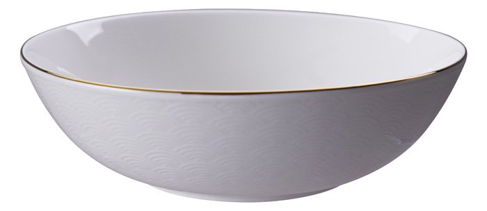 Porseleinen Kom met Gouden Rand - Nippon White - 1300ml 23 x 6.5cm