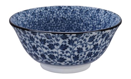 Blauw/Witte Keramische Kom - Mixed Bowls - 500ml - 15x7cm