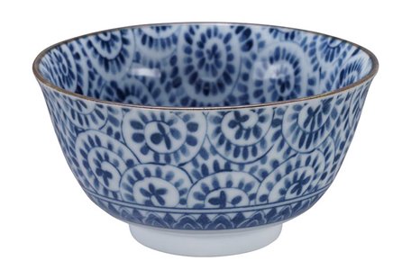 Blauw-witte keramische kom - Mixed Bowls - 400ml 12.7 x 6.8cm