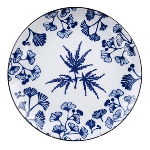 Flora Japonica Dinerbord - Tokyo Design Studio - Blauwe en Witte Patronen - 25.7 x 3cm