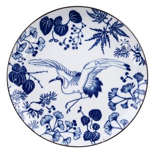 Dinerbord Flora Japonica - Tokyo Design Studio - Blauw en Wit Porselein - 25.7 x 3 cm