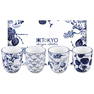 Japanse keramische kopjeset - Tokyo Design Studio Flora Japonica - 4-delig 170ml 6.7x7.7cm