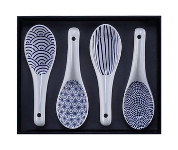 Japanse keramische lepels - Tokyo Design Studio Nippon Blue - 4-delig - 13.8 x 4.8cm