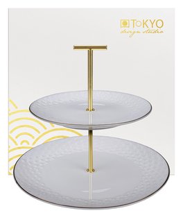 Wit/Goude Taartstandraad - Nippon White - 25,5cm Wit/Goude Taartstandraad - Nippon White - 25,5cm