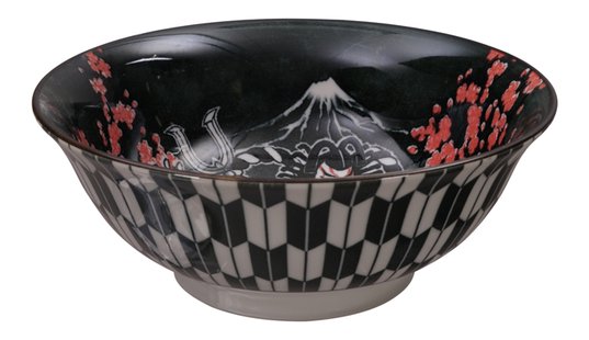 Zwart/Rode Kabuki Kom - Mixed Bowls - 1000ml - 20,3 x 8cm