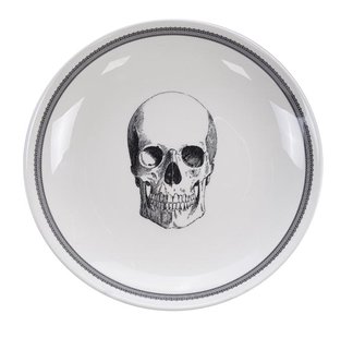 Zwart-witte keramische kom - Skull Design - Royal Stafford - 1000ml - 24,5x3,5cm