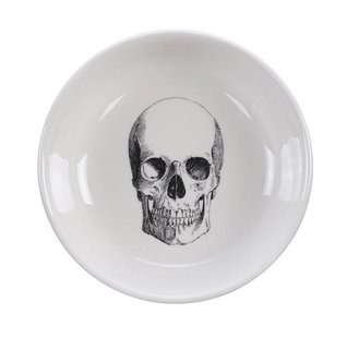 Witte keramische kom - Skull Design - 11 x 3 cm