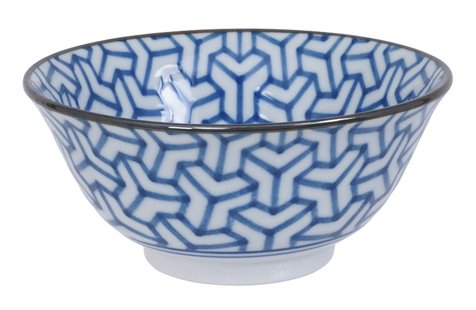 Blauw/Wit Kom - Mixed Bowls - Keramiek - 450ml - 15x6cm