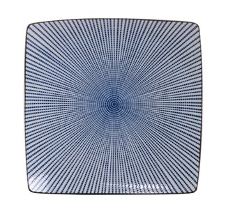 Blauw vierkant bord - Sendan Tokusa - 22 x 22 cm