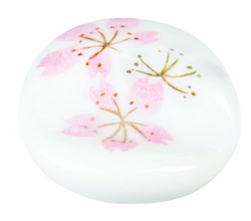 Wit/Roze Eetstokjes Onderzetter - Keramiek - 5cm