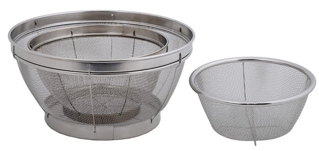 Stalen Zeef Manden Set - 15/19/25cm - 3 Stuks