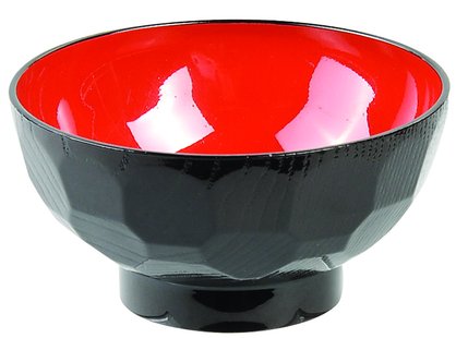 Lakwerk Kom - Zwart/Rode Afwerking - 11.5 x 6 cm