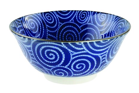 Blauw-witte keramische kom - Mixed bowls - 500ml - 14.8 x 6.8cm