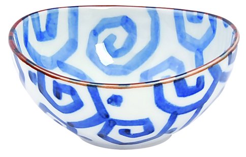 Blauw-witte keramische kom - Mixed Bowls - 10.5 x 5cm 150ml