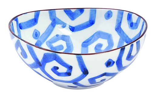 Keramische Kom Blauw/Wit - Mixed Bowls - 500ml - 16x7cm