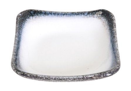 Vierkant Porselein Bord Grijs Wit - Tajimi - 14 x 14 x 3.5 cm