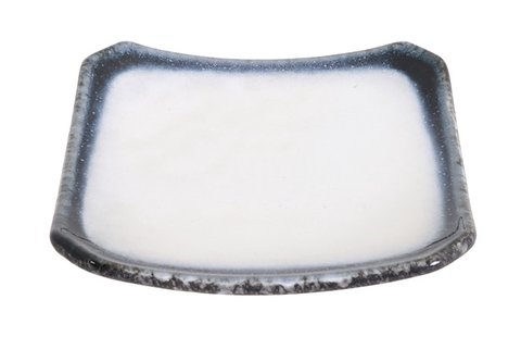 Vierkant Porseleinen Bord - Tajimi - Grijs/Wit - 14.5 x 14.5 x 2cm