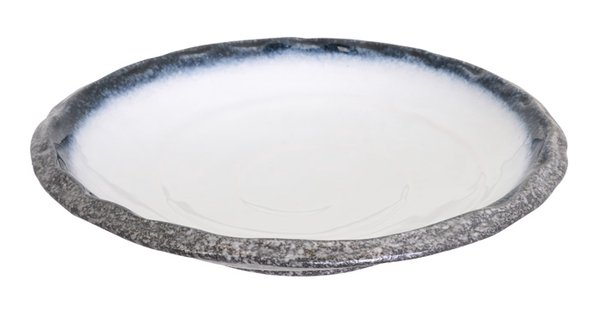 Diep Bord Grijs/Wit - Tajimi - Porselein - 30 x 6.5cm