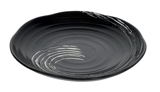 Zwart/Wit Bord - Black Maru - Porselein - 21.6 x 2.7 cm