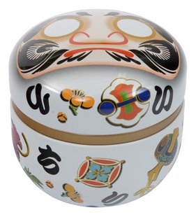 Roestvrijstalen Theeblik Daruma Wit - 8.25cm 80g