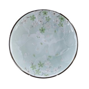 Mintgroen bord - Green Cosmos - decoratief patroon - 25.5cm Mintgroen bord - Green Cosmos - decoratief patroon - 25.5cm