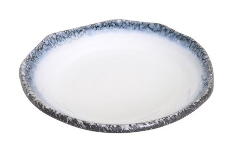 Chinees Porseleinen Bord - Tajimi - Grijs en Wit Marmer Effect - 18 x 3 cm