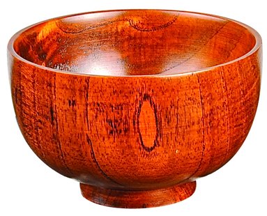 Houtkleurige Lakwerk Kom - 11 x 7 cm