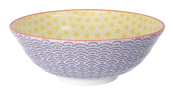 Noodlekom Tokyo Design Studio - Star Wave - Geel/Paars - 1000ml 21x7.8cm