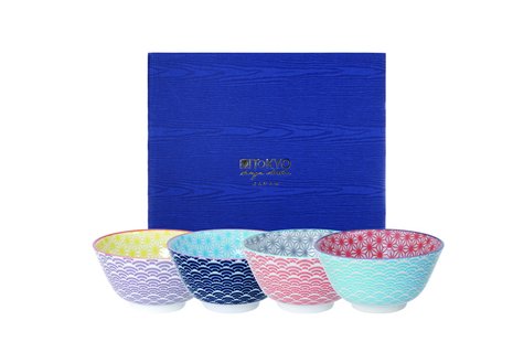 Japanse rijstkommen set - Tokyo Design Studio - Star Wave - 4-delig - 300ml - 12 x 6cm