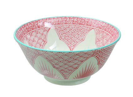 Decoratieve Keramische Kom - Rode Kom - 500ml 15.5x7cm