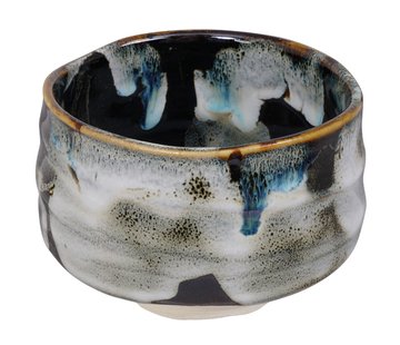 Handgemaakte Keramische Kom Zwart Wit - 12 x 8.3 cm