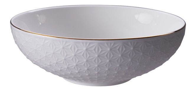 Porseleinen Kom met Sterpatroon - Nippon White - 780ml 19x5.5cm