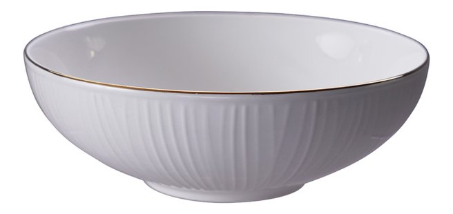 Porseleinen Kom - Nippon White - Gouden Lijnen - 780ml - 19x5.5cm