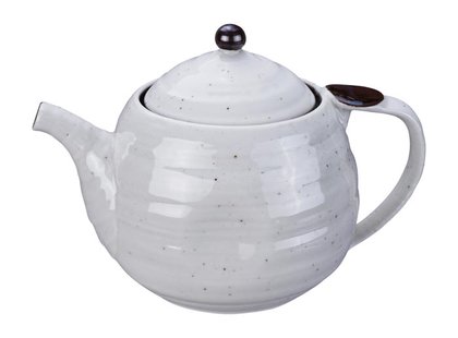 Handgemaakte Theepot met Roestvrij Stalen Zeef - Japanse Keramiek - Wit/Zwart Handgemaakte Theepot met Roestvrij Stalen Zeef - Japanse Keramiek - Wit/Zwart