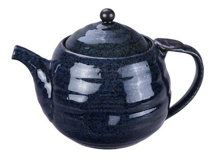 Handgemaakte Theepot met Roestvrij Stalen Zeef - Donkerblauw