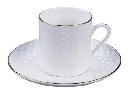 Witte Onderzetter met Gouden Rand - Nippon White - 11.5cm 100ml