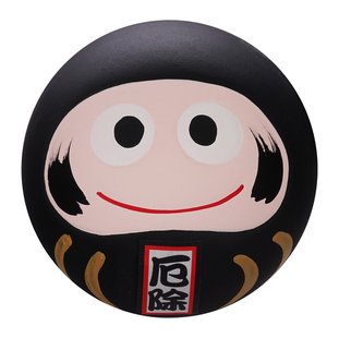 Zwarte Daruma Pop - Traditioneel Japans Gelukssymbool - 6 x 6 x 6 cm