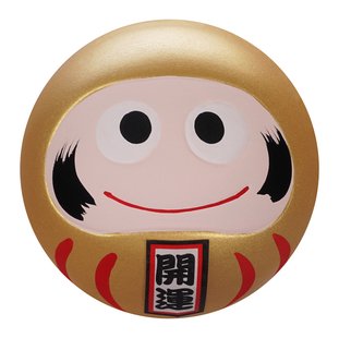 Goude Daruma Pop - Traditionele Japanse Geluksbrenger - 6 x 6 x 6 cm