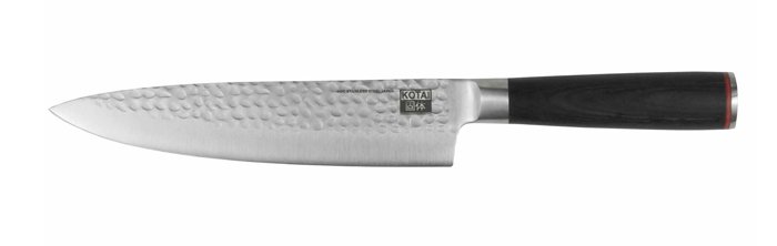 Gyuto Chef Mes 20cm - Kotai - Handgehamerd met Bamboe Box