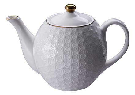 Witte Theepot met Sterrenpatroon - Tokyo Design Studio Nippon White - 600ml 19x12.5cm