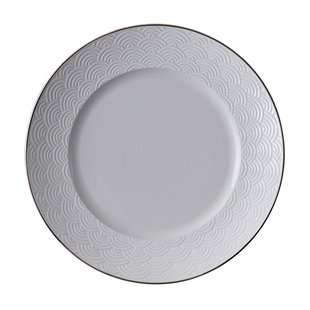 Porseleinen bord met golvenpatroon - Tokyo Design Studio Nippon White - 23cm