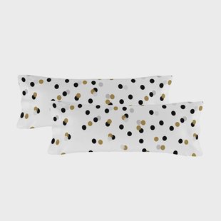 Set van 2 kussenslopen Golden Dots | Blanc