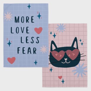 Set van 2 theedoeken Meow Love | Aware