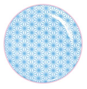 Gebaksbord Star Wave - Tokyo Design Studio - Lichtblauw/Roze - 16x2cm