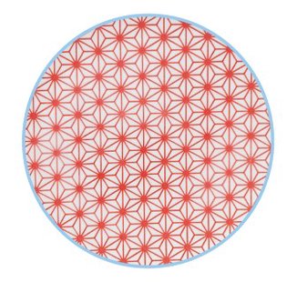 Gebaksbord met Rood Lichtblauw Design - Tokyo Design Studio - Star Wave - 16x2cm