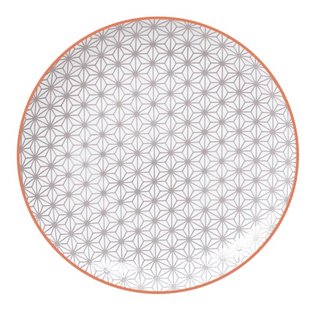 Dinerbord - Tokyo Design Studio - Star Wave - Grijs/Rood - 25.7x3cm