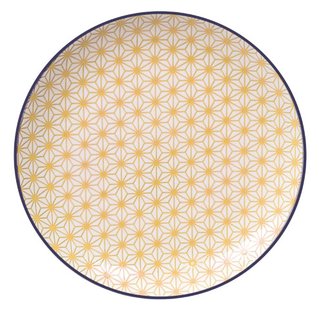 Dinerbord Star Wave - Tokyo Design Studio - Geel/Donkerblauw - 25.7x3cm